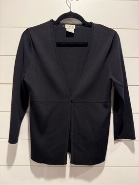 George Black Knit Top with Brand Label